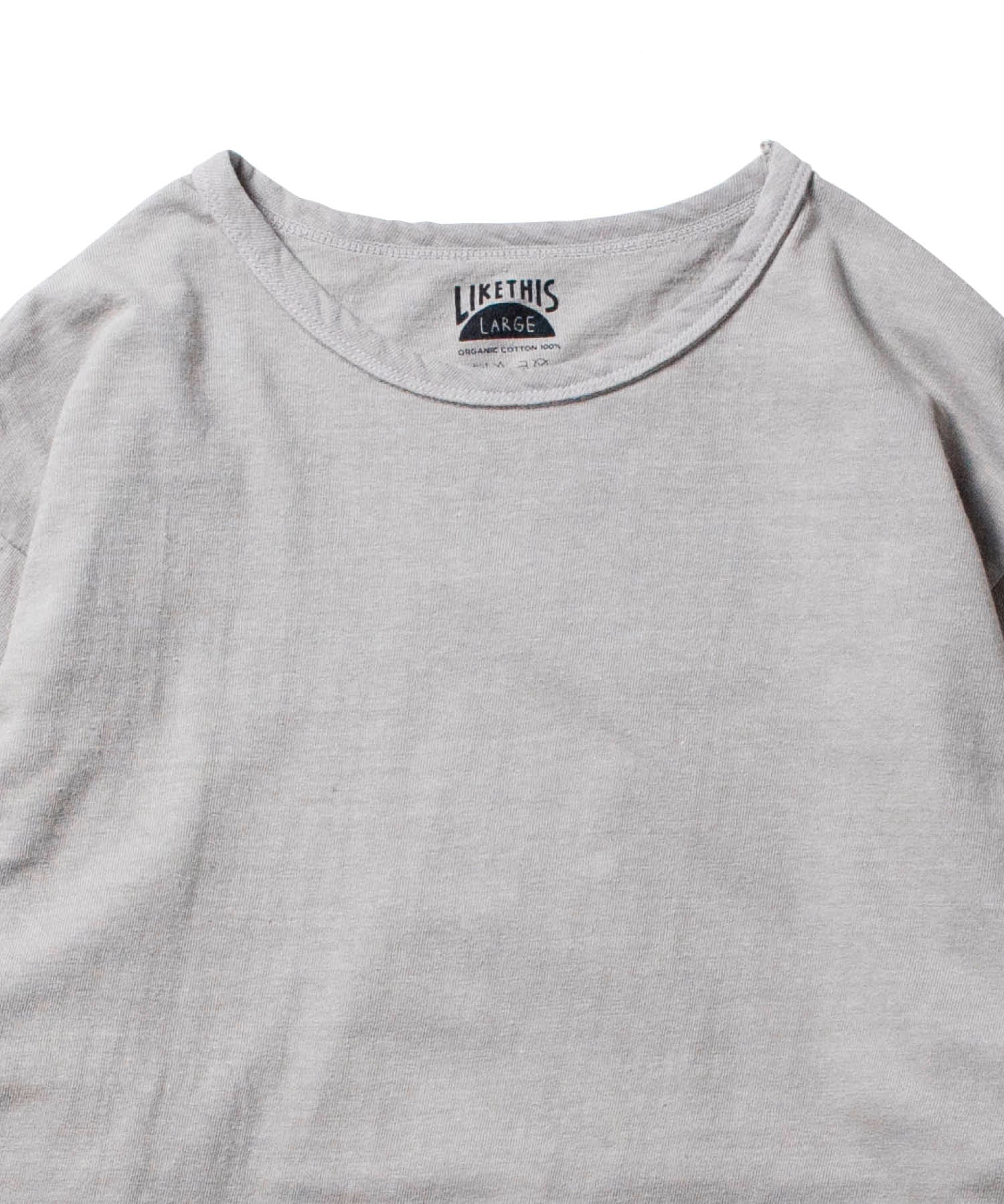 Recycle Organic Cotton Bamboo Charcoal Dye 4/5 Sleeve | リサイクルオーガニックコットン竹炭染め4/5スリーブ | 吊り編み | 草木染め