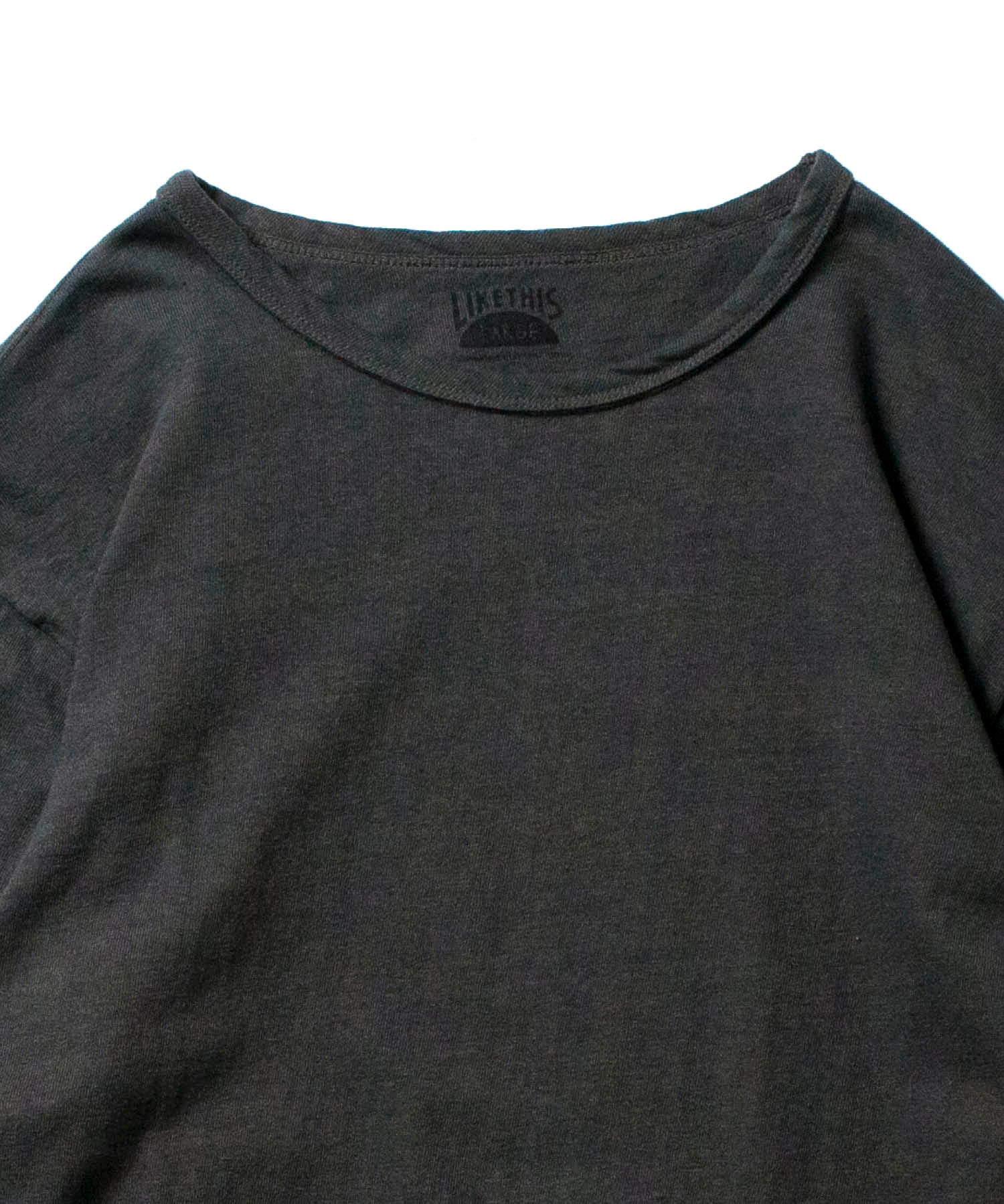 Recycle Organic Cotton Bamboo Charcoal Dye 4/5 Sleeve | リサイクルオーガニックコットン竹炭染め4/5スリーブ | 吊り編み | 草木染め