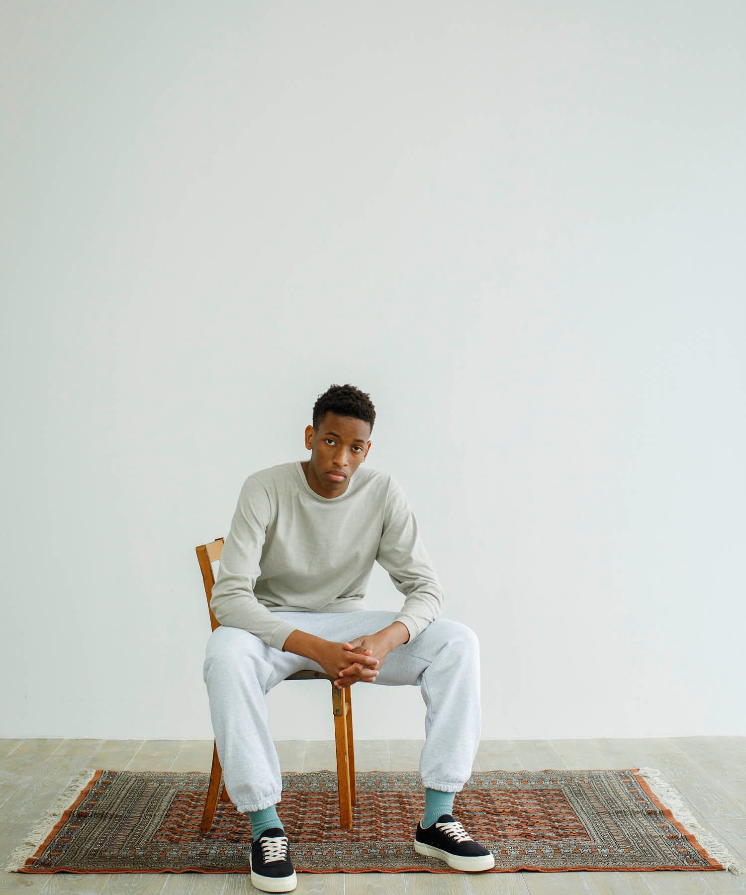 Recycle Organic Cotton Bamboo Charcoal Dye Long Sleeve | リサイクルオーガニックコットン竹炭染めロングスリーブ | 吊り編み | 草木染め