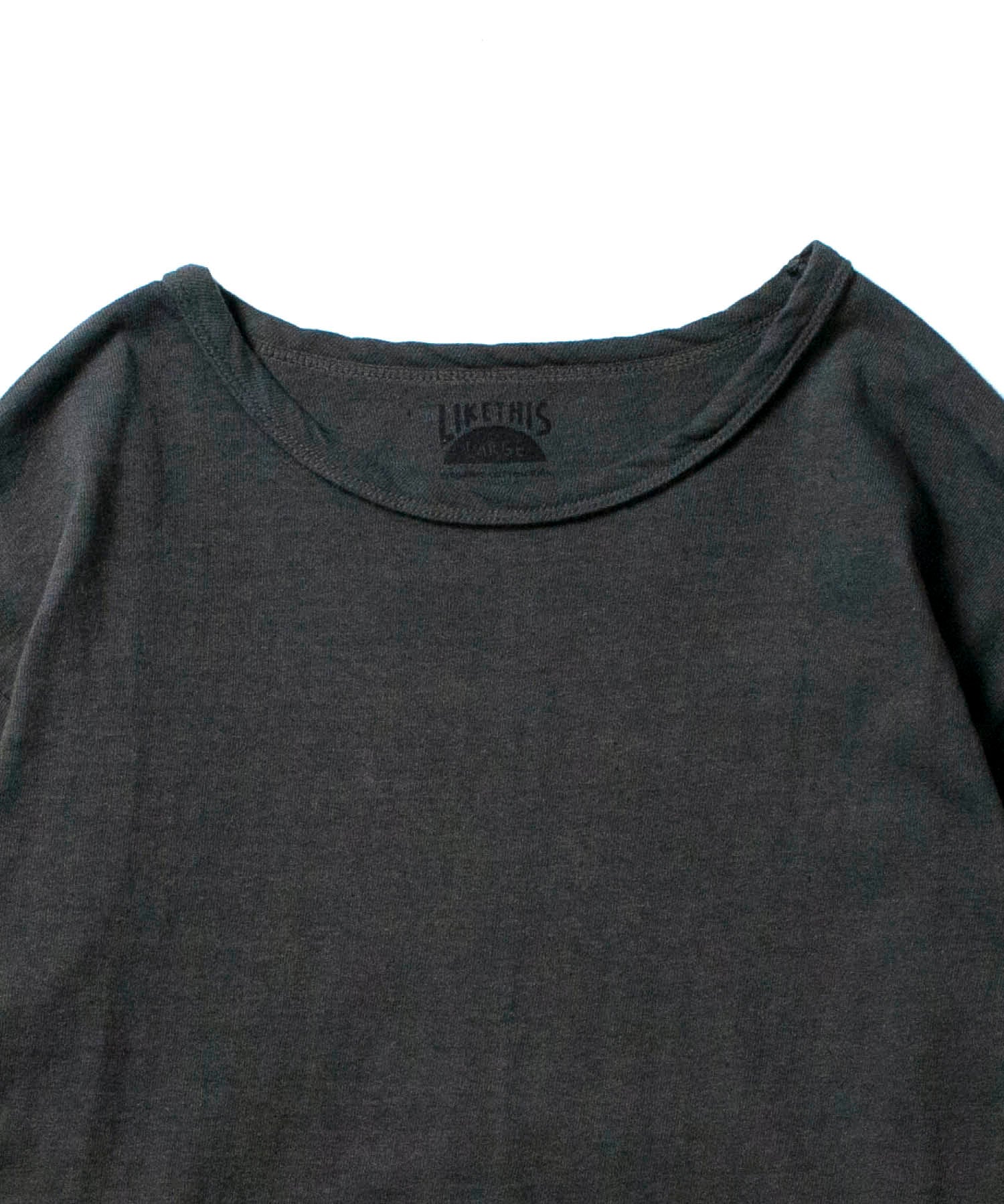 Recycle Organic Cotton Bamboo Charcoal Dye Long Sleeve | リサイクルオーガニックコットン竹炭染めロングスリーブ | 吊り編み | 草木染め