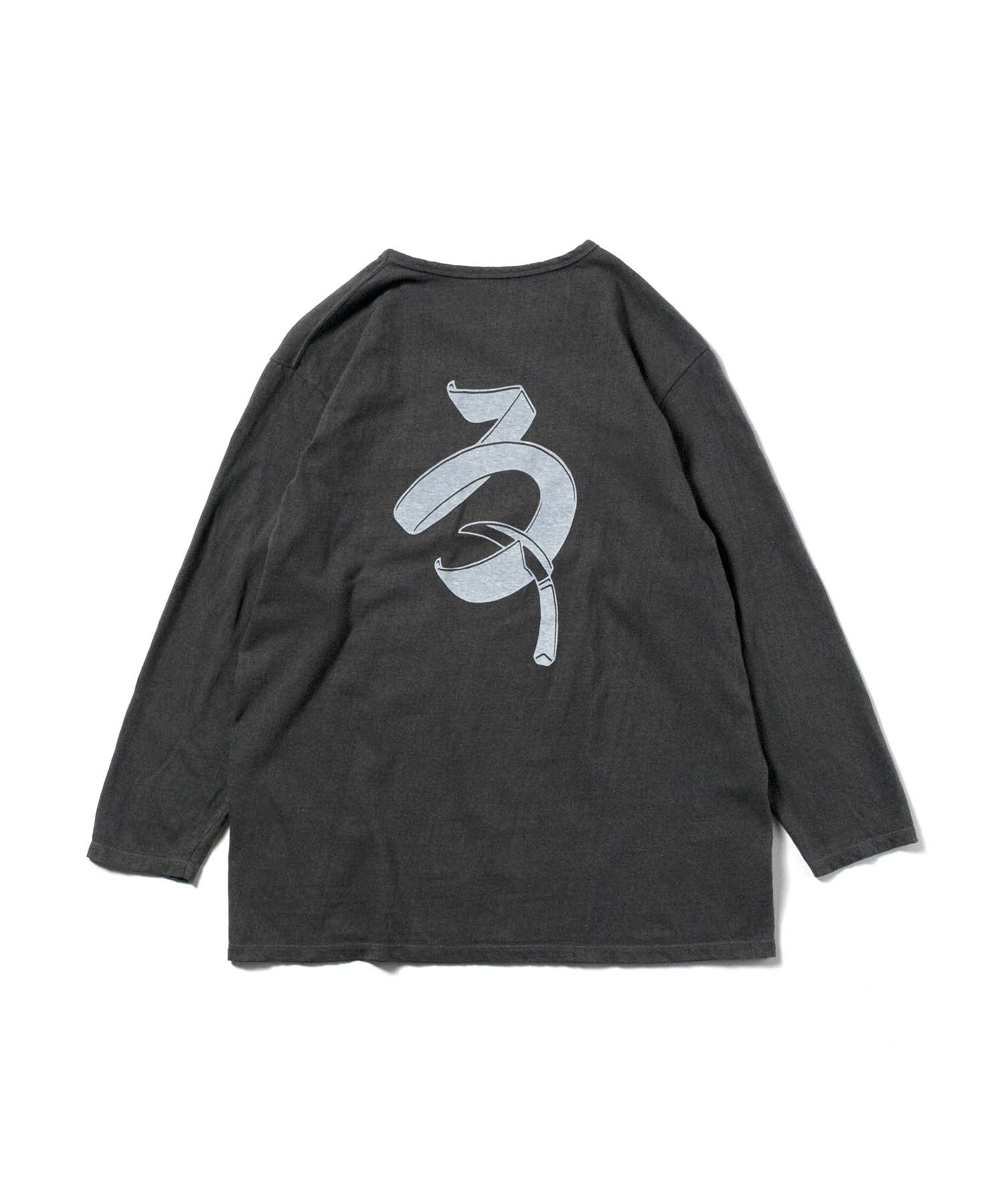 Recycle Organic Cotton Bamboo Charcoal Dye Pocket 4/5 Sleeve - Rowokaru | リサイクルオーガニックコットン竹炭染めポケット4/5スリーブ | 藤榮啓 | TORU FUJIE