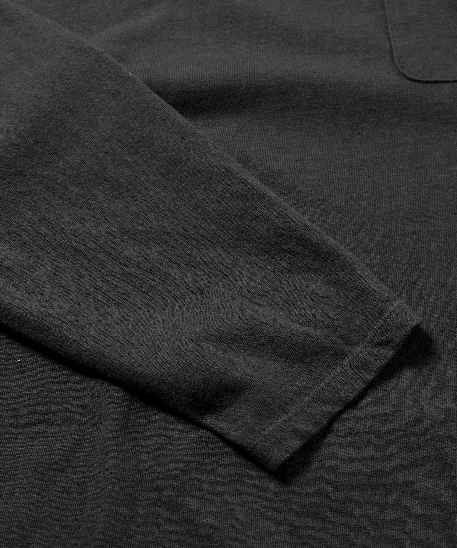 Recycle Organic Cotton Bamboo Charcoal Dye Pocket 4/5 Sleeve - Rowokaru | リサイクルオーガニックコットン竹炭染めポケット4/5スリーブ | 藤榮啓 | TORU FUJIE