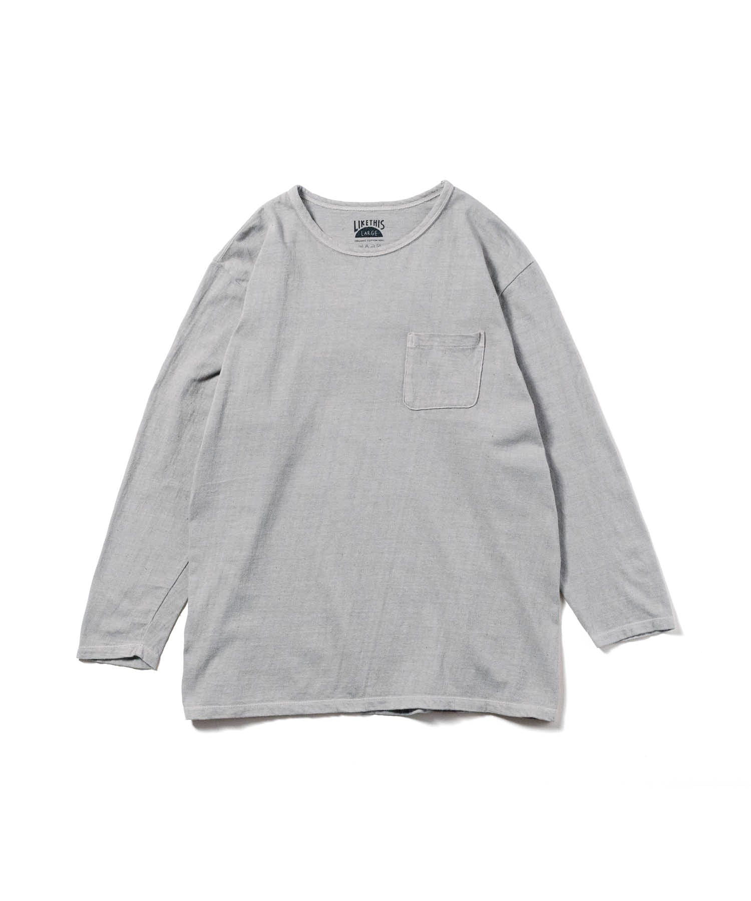 Recycle Organic Cotton Bamboo Charcoal Dye Pocket 4/5 Sleeve - Rowokaru | リサイクルオーガニックコットン竹炭染めポケット4/5スリーブ | 藤榮啓 | TORU FUJIE