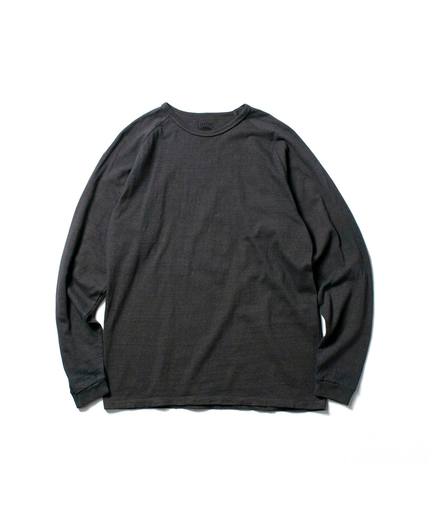 Recycle Organic Cotton Bamboo Charcoal Dye Raglan Sleeve | リサイクルオーガニックコットン竹炭染めラグランスリーブ | 吊り編み | 草木染め