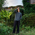 Recycle Organic Cotton Bamboo Charcoal Dye Raglan Sleeve | リサイクルオーガニックコットン竹炭染めラグランスリーブ | 吊り編み | 草木染め