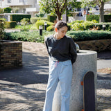 Recycle Organic Cotton Bamboo Charcoal Dye Raglan Sleeve | リサイクルオーガニックコットン竹炭染めラグランスリーブ | 吊り編み | 草木染め