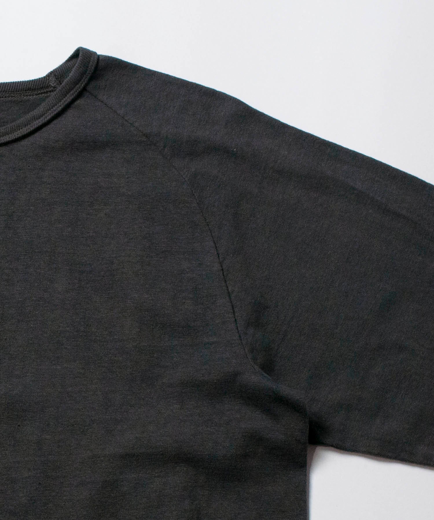 Recycle Organic Cotton Bamboo Charcoal Dye Raglan Sleeve | リサイクルオーガニックコットン竹炭染めラグランスリーブ | 吊り編み | 草木染め