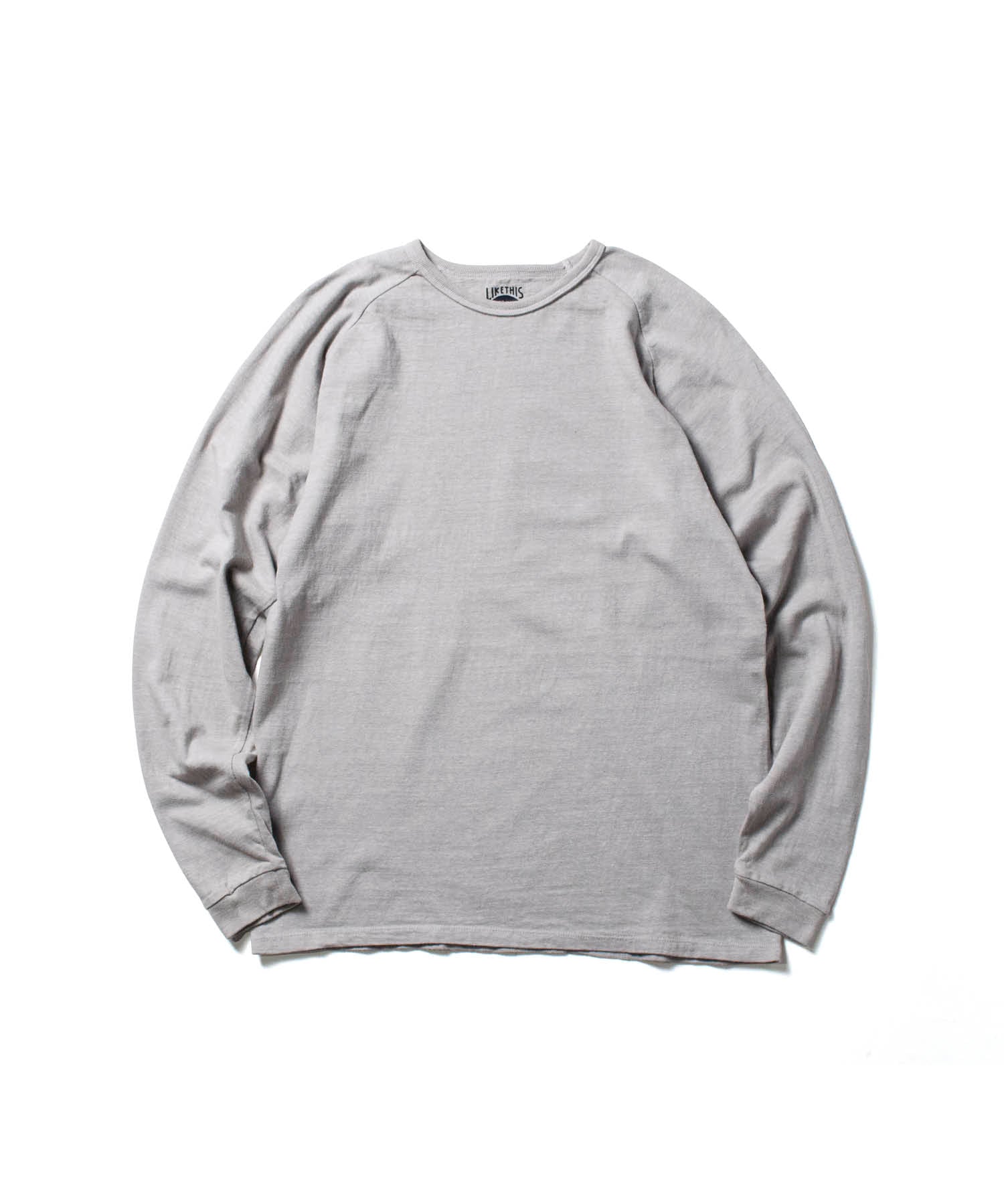 Recycle Organic Cotton Bamboo Charcoal Dye Raglan Sleeve | リサイクルオーガニックコットン竹炭染めラグランスリーブ | 吊り編み | 草木染め