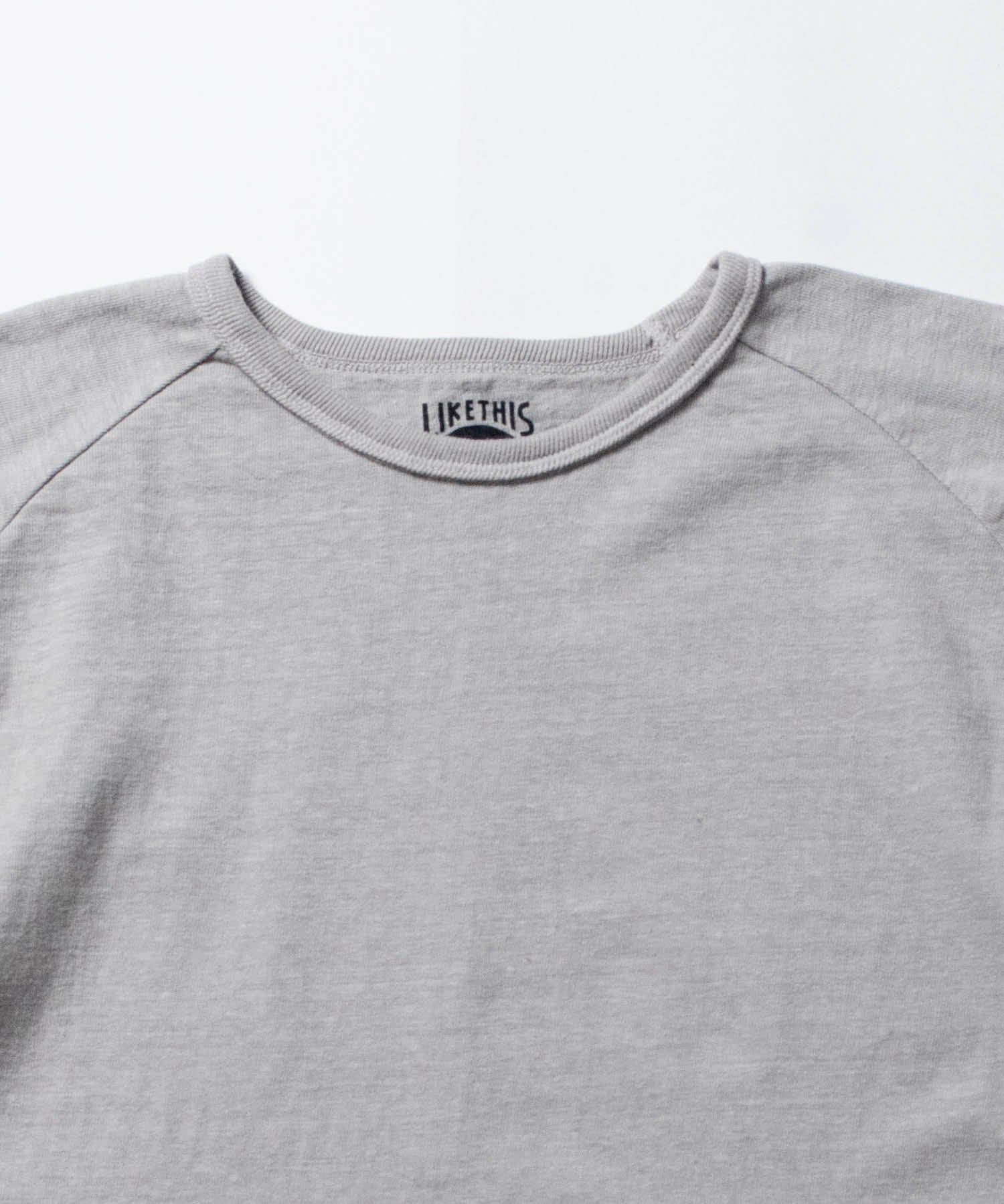 Recycle Organic Cotton Bamboo Charcoal Dye Raglan Sleeve | リサイクルオーガニックコットン竹炭染めラグランスリーブ | 吊り編み | 草木染め