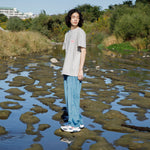 Recycle Organic Cotton Bamboo Charcoal Dye Tee - Motckun | リサイクルオーガニックコットン 竹炭染めTシャツ | ボタニカルダイ | 草木染め | MASASHI SHIMIZU