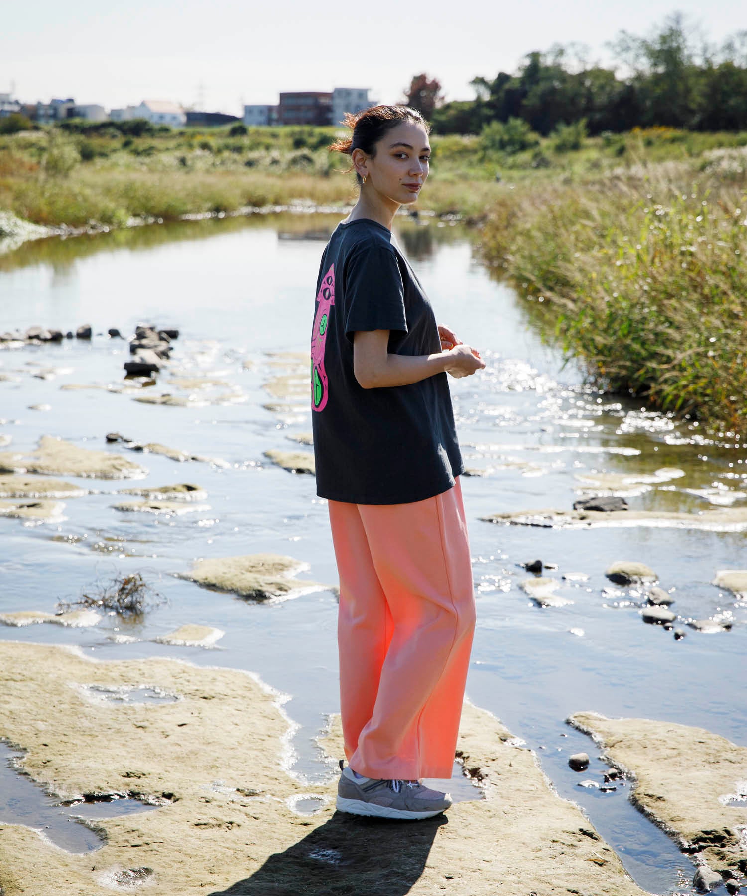 Recycle Organic Cotton Bamboo Charcoal Dye Tee - Motckun | リサイクルオーガニックコットン 竹炭染めTシャツ | ボタニカルダイ | 草木染め | MASASHI SHIMIZU