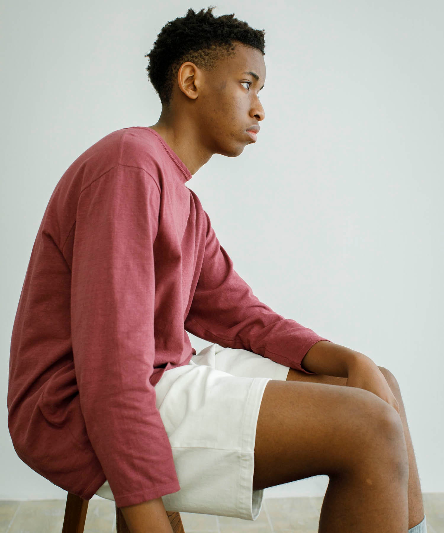 Recycle Organic Cotton Bayberry Dye 4/5 Sleeve | リサイクルオーガニックコットンヤマモモ染め4/5スリーブ | 吊り編み | 草木染め