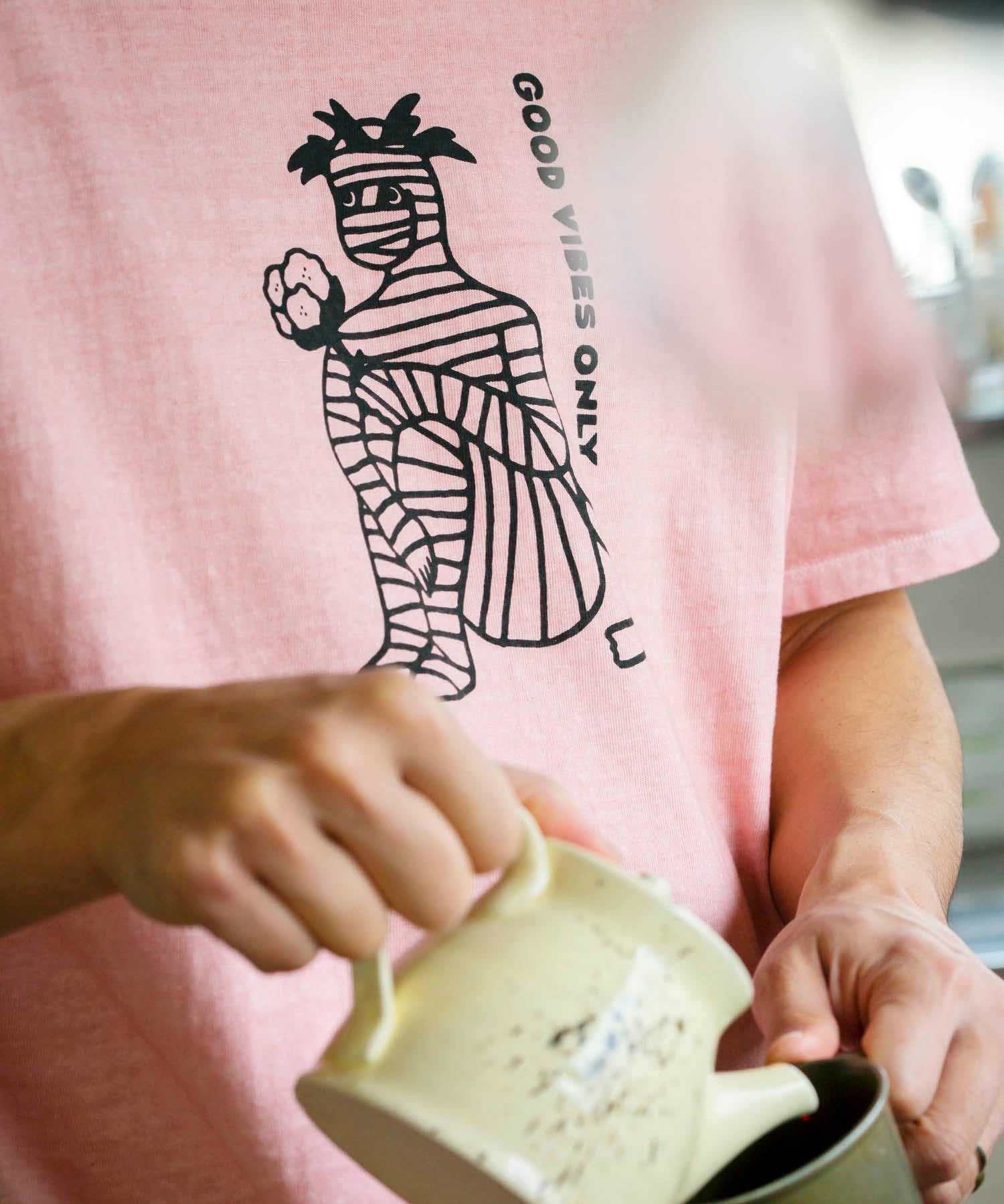 Recycle Organic Cotton Bayberry Dye Tee - Mummy Pappy | リサイクルオーガニックコットン ヤマモモ染めTシャツ | ボタニカルダイ | 草木染め | 清水将司 | MASASHI SHIMIZU