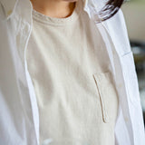 Recycle Organic Cotton Camphor Tree Dye Pocket Tee | リサイクルオーガニックコットン クスノキ染めポケットTシャツ | ボタニカルダイ | 草木染め