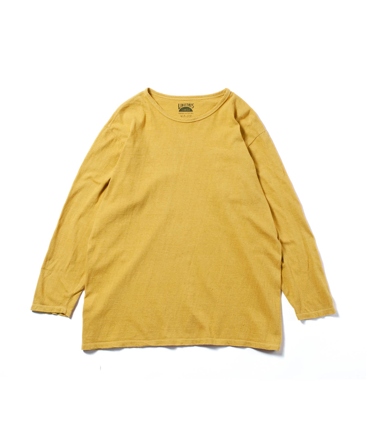 Recycle Organic Cotton Mugwort Dye 4/5 Sleeve | リサイクルオーガニックコットンヨモギ染め4/5スリーブ | 吊り編み | 草木染め