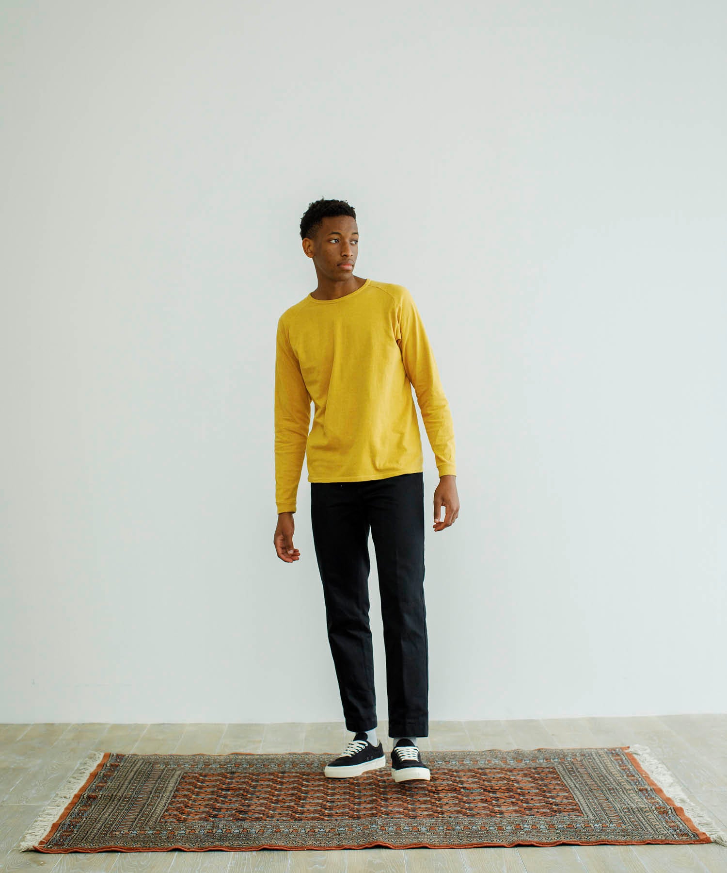 Recycle Organic Cotton Mugwort Dye Raglan Sleeve | リサイクルオーガニックコットンヨモギ染めラグランスリーブ | 吊り編み | 草木染め