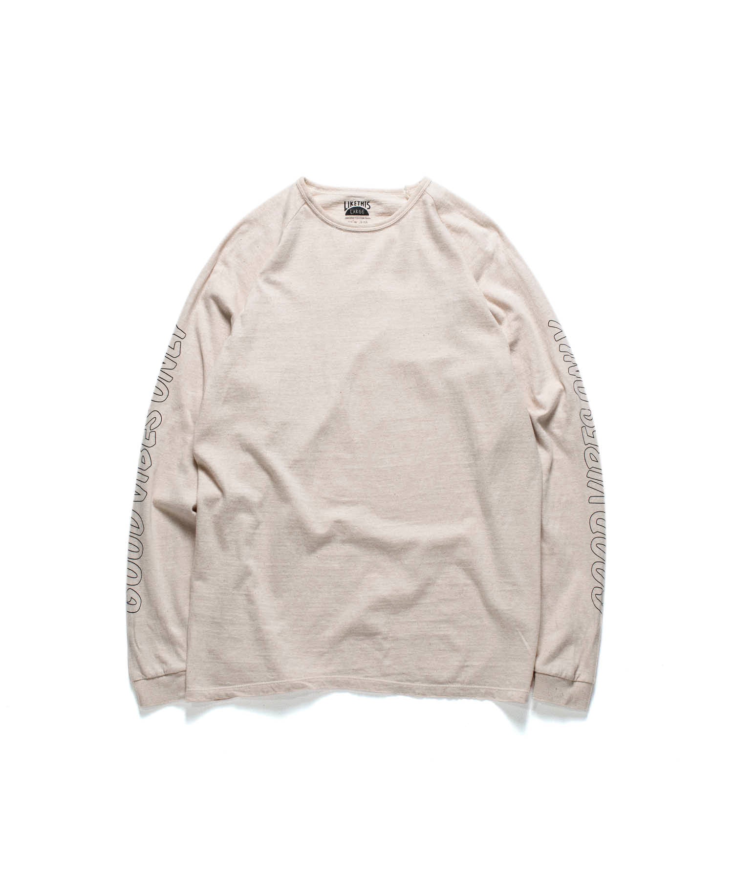 Recycle Organic Cotton Raglan Sleeve - Good Vibes Only | リサイクルオーガニックコットン ラグランスリーブ | 村上寛 | HIROSHI MURAKAMI
