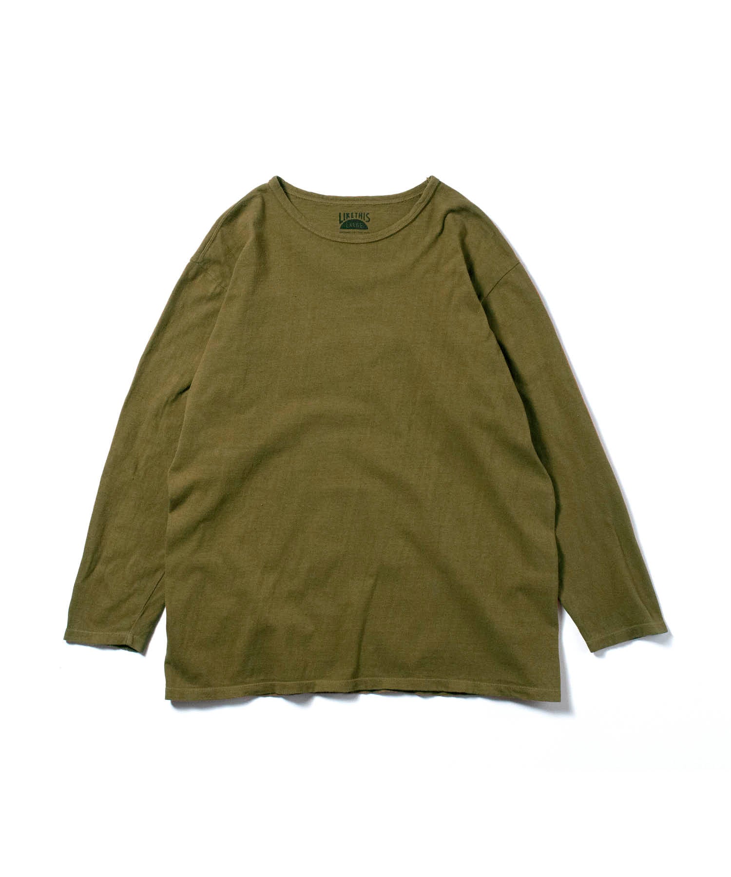 Recycle Organic Cotton Tea Leaves Dye 4/5 Sleeve | リサイクルオーガニックコットン茶葉染め4/5スリーブ | 吊り編み | 草木染め