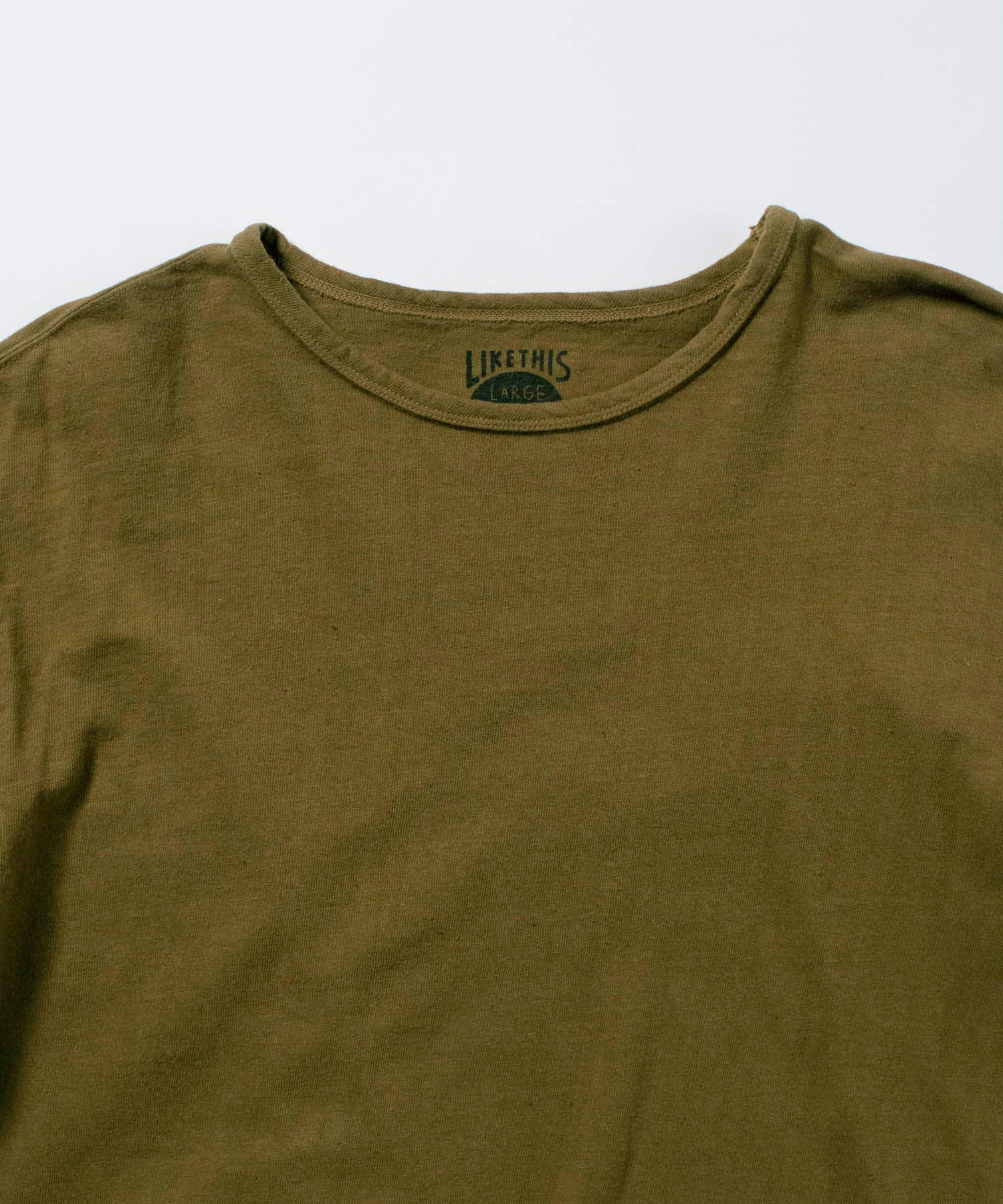 Recycle Organic Cotton Tea Leaves Dye 4/5 Sleeve | リサイクルオーガニックコットン茶葉染め4/5スリーブ | 吊り編み | 草木染め