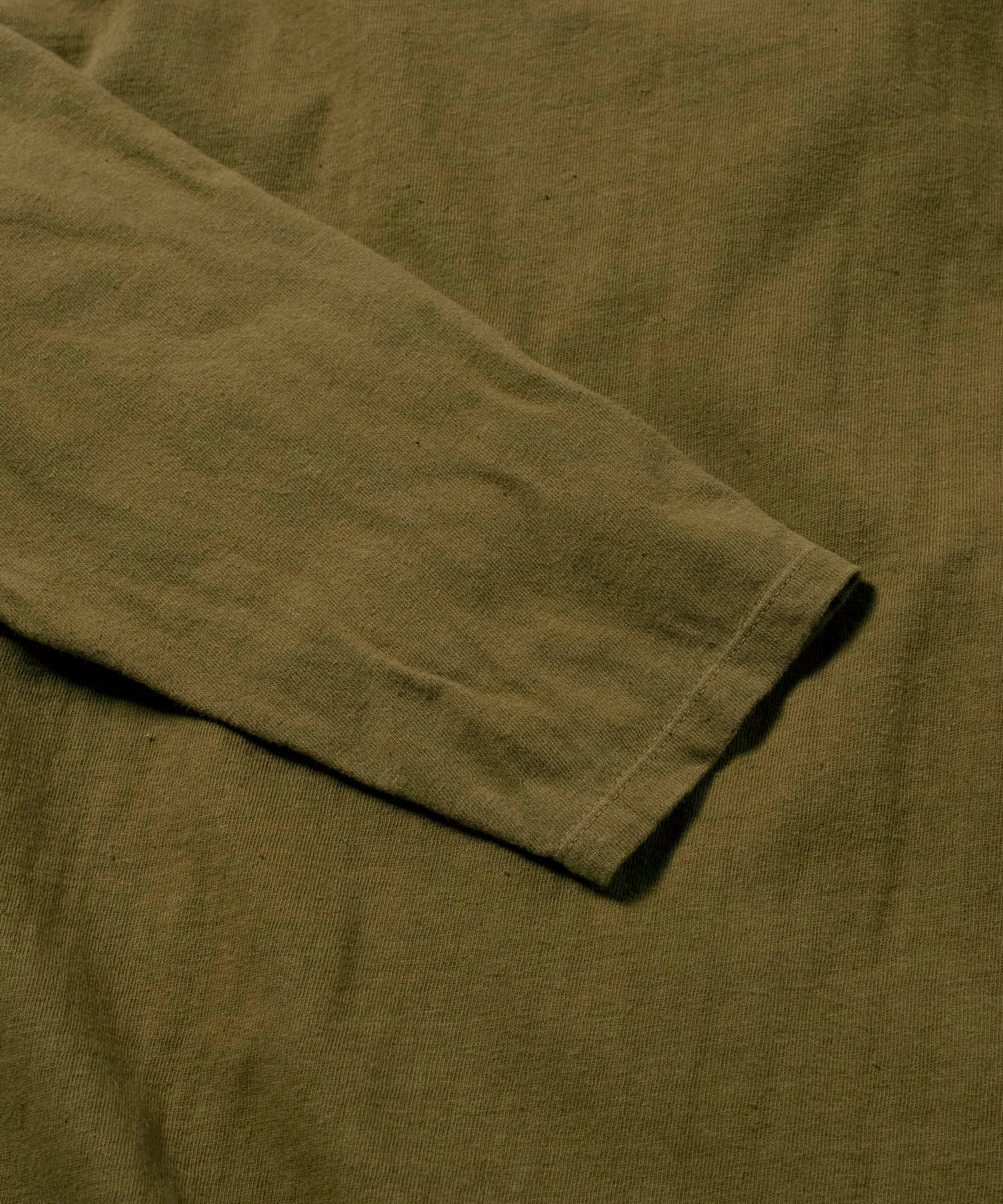 Recycle Organic Cotton Tea Leaves Dye 4/5 Sleeve | リサイクルオーガニックコットン茶葉染め4/5スリーブ | 吊り編み | 草木染め
