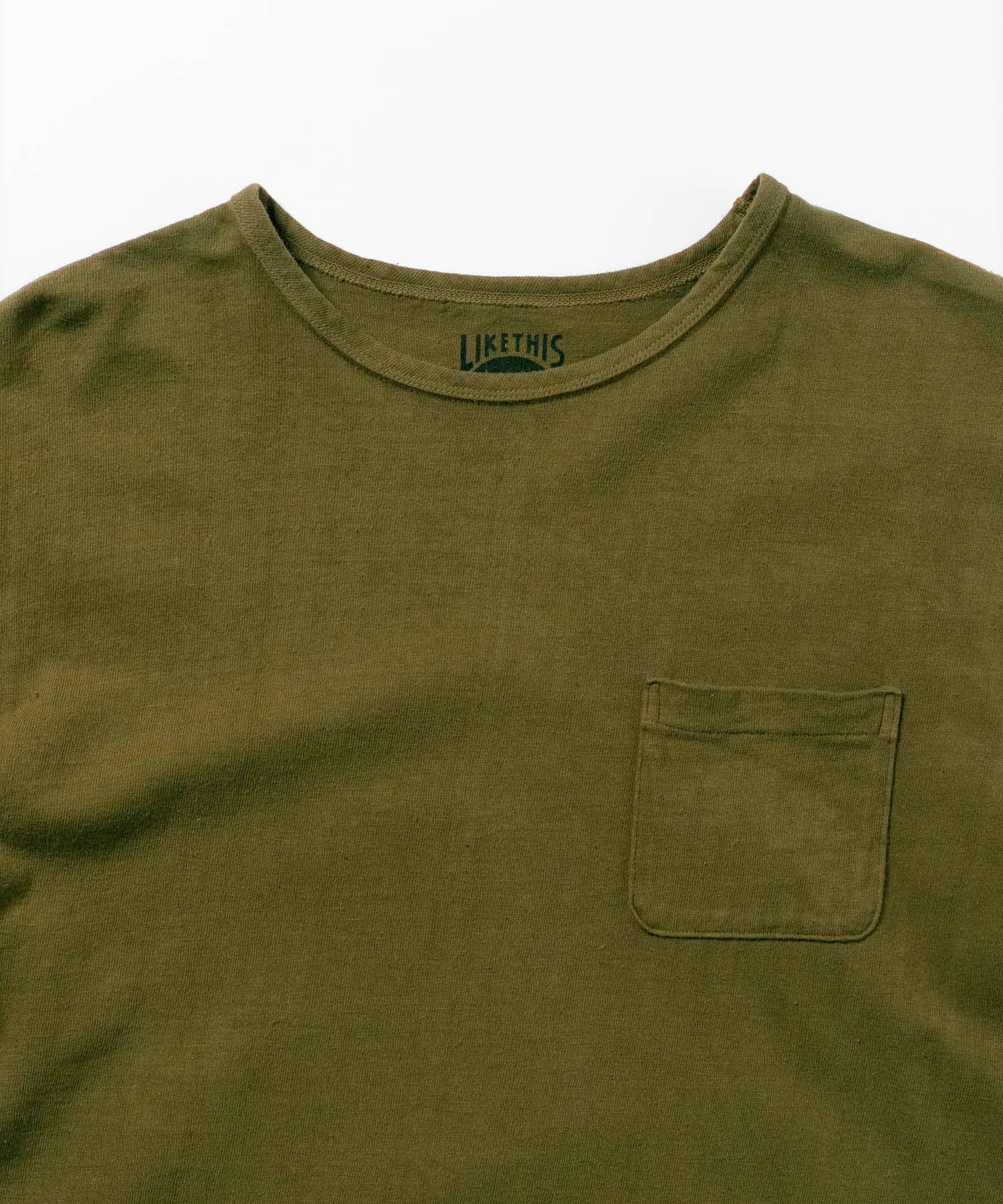 Recycle Organic Cotton Tea Leaves Dye Pocket Tee | リサイクルオーガニックコットン 茶葉染めポケットTシャツ | ボタニカルダイ | 草木染め