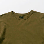 Recycle Organic Cotton Tea Leaves Dye Raglan Sleeve | リサイクルオーガニックコットン茶葉染めラグランスリーブ | 吊り編み | 草木染め