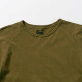 Recycle Organic Cotton Tea Leaves Dye Raglan Sleeve | リサイクルオーガニックコットン茶葉染めラグランスリーブ | 吊り編み | 草木染め
