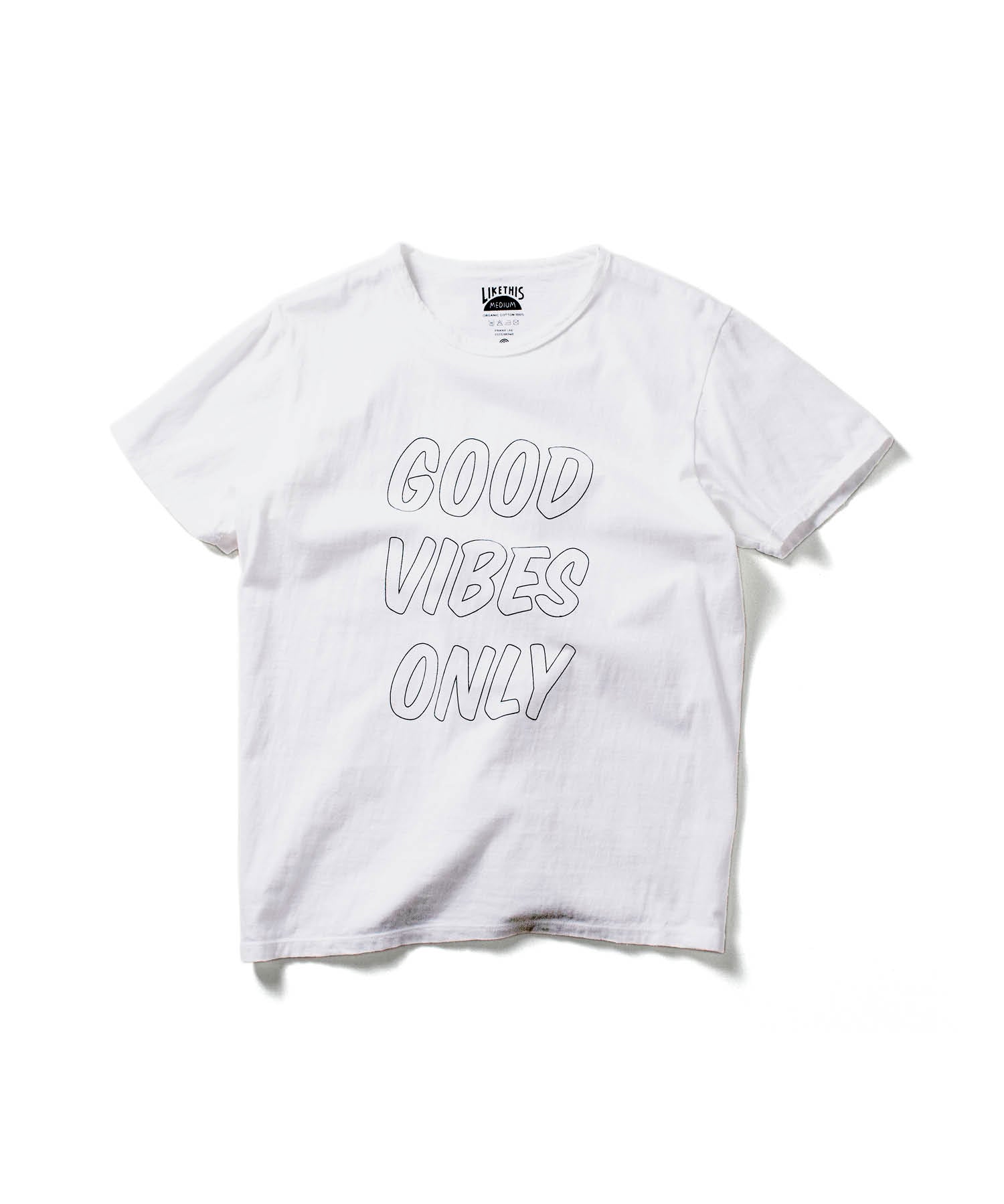 Recycle Organic Cotton Tee - Good Vibes Only | リサイクルオーガニックコットンTシャツ - グッド・バイブス・オンリー | HIROSHI MURAKAMI