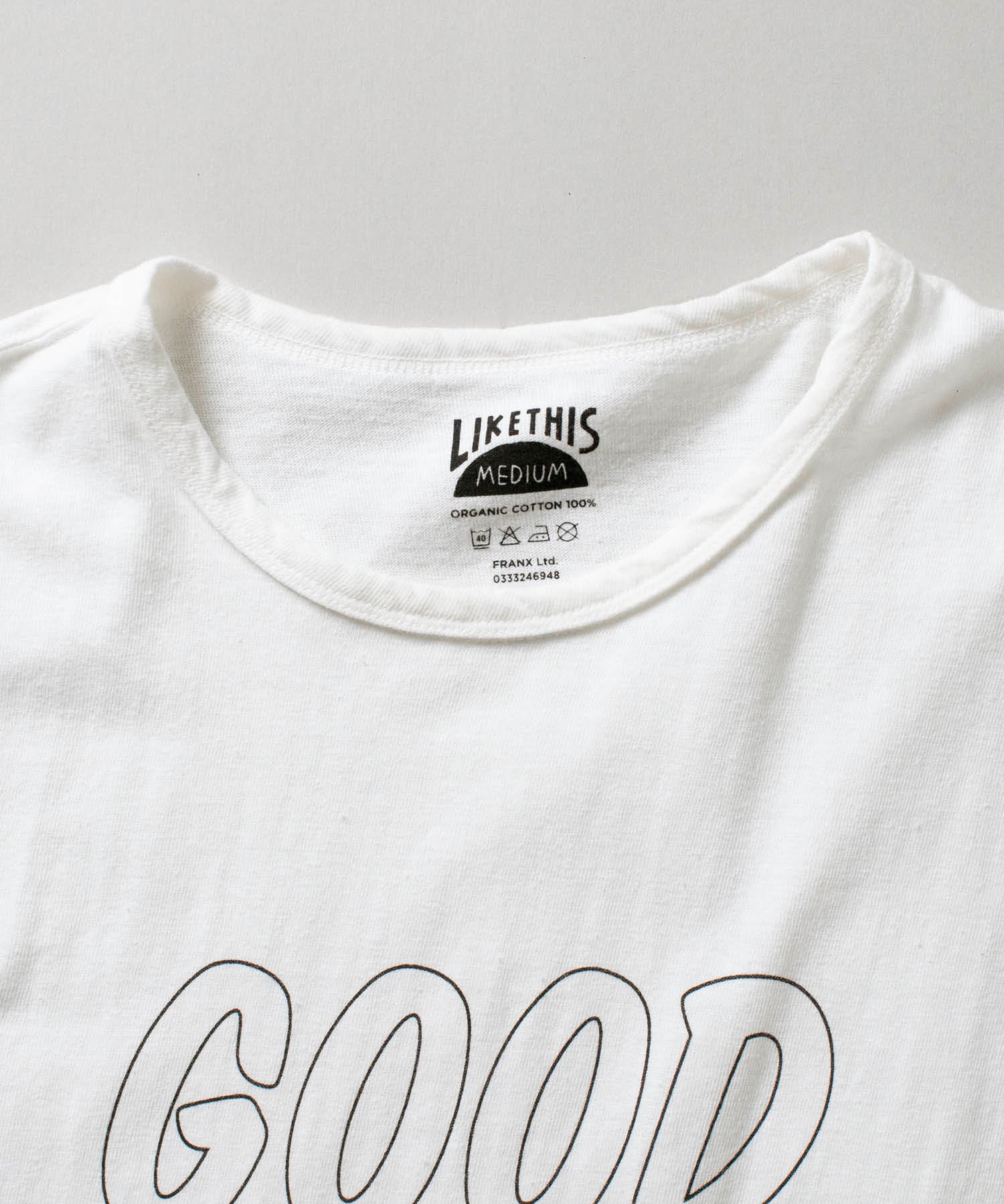 Recycle Organic Cotton Tee - Good Vibes Only | リサイクルオーガニックコットンTシャツ - グッド・バイブス・オンリー