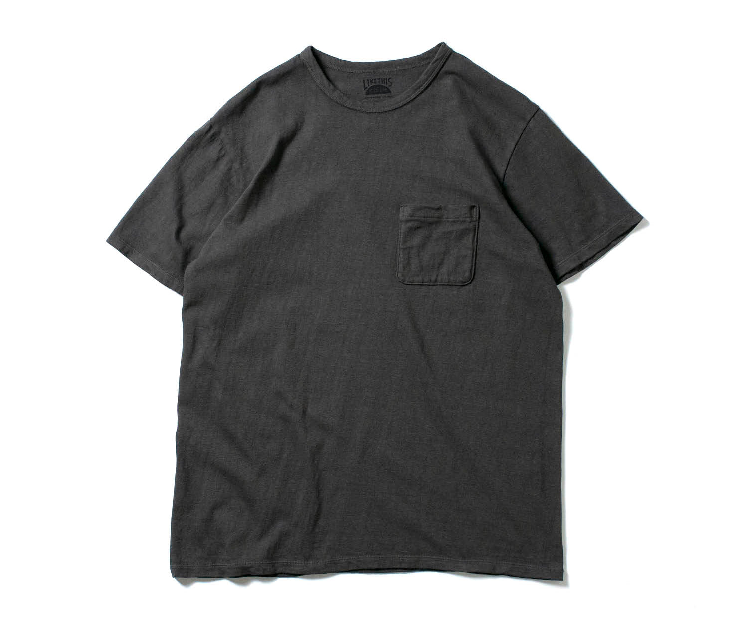 Recycle Organic Cotton Bamboo Charcoal Dye Pocket Tee - Rowokaru | LIKE THIS SHOP