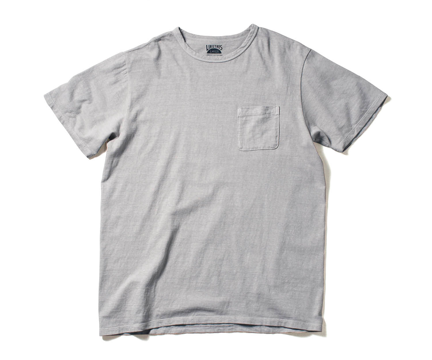 Recycle Organic Cotton Bamboo Charcoal Dye Pocket Tee | LIKE THIS SHOP