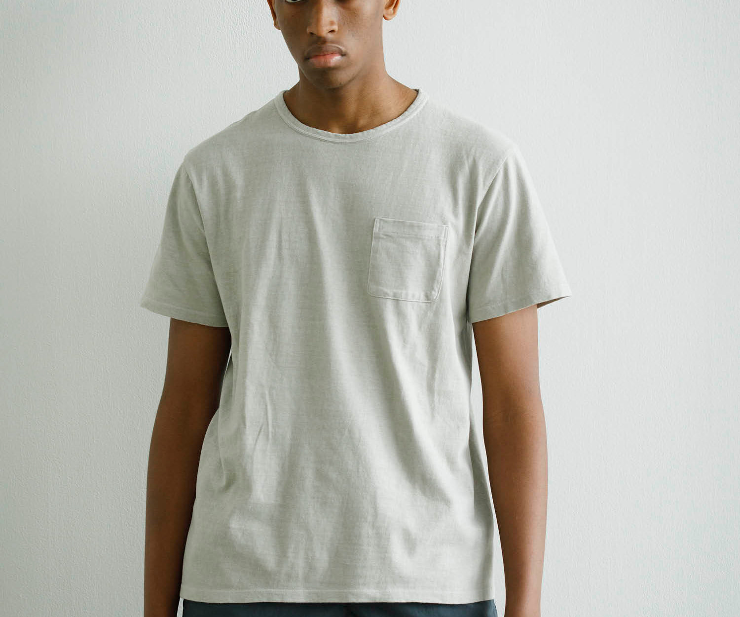 Recycle Organic Cotton Bamboo Charcoal Dye Pocket Tee | LIKE THIS SHOP