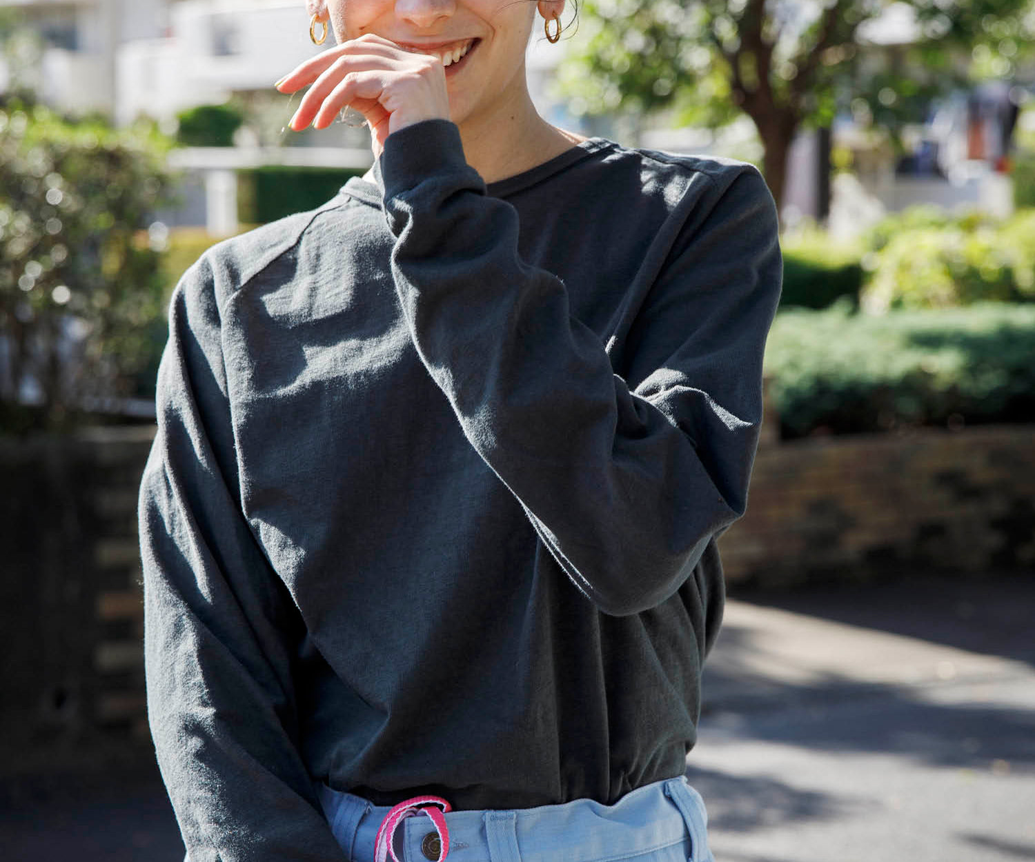Recycle Organic Cotton Bamboo Charcoal Dye Raglan Sleeve | LIKE THIS SHOP