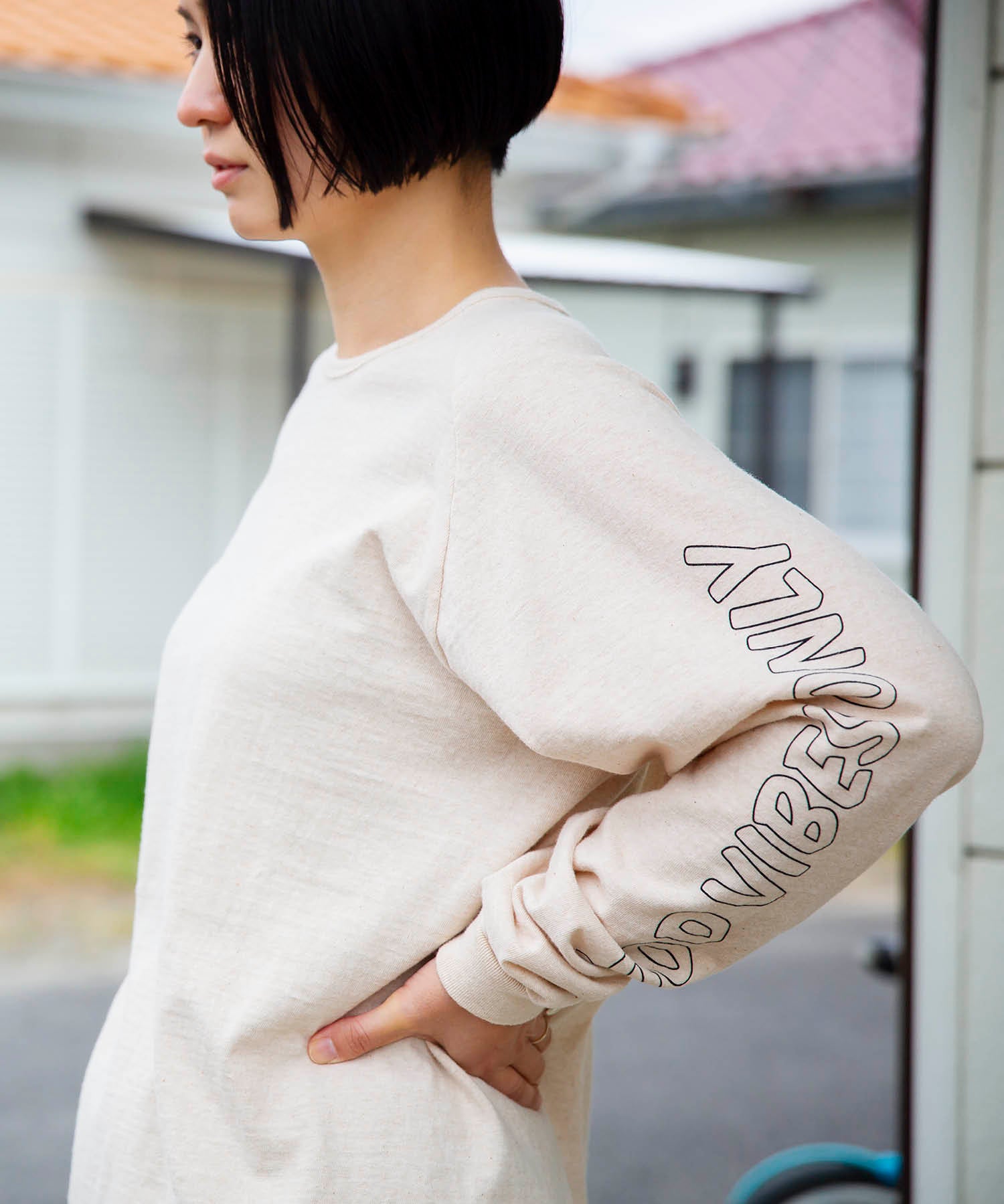 Recycle Organic Cotton Raglan Sleeve - Good Vibes Only | LIKE THIS SHOP